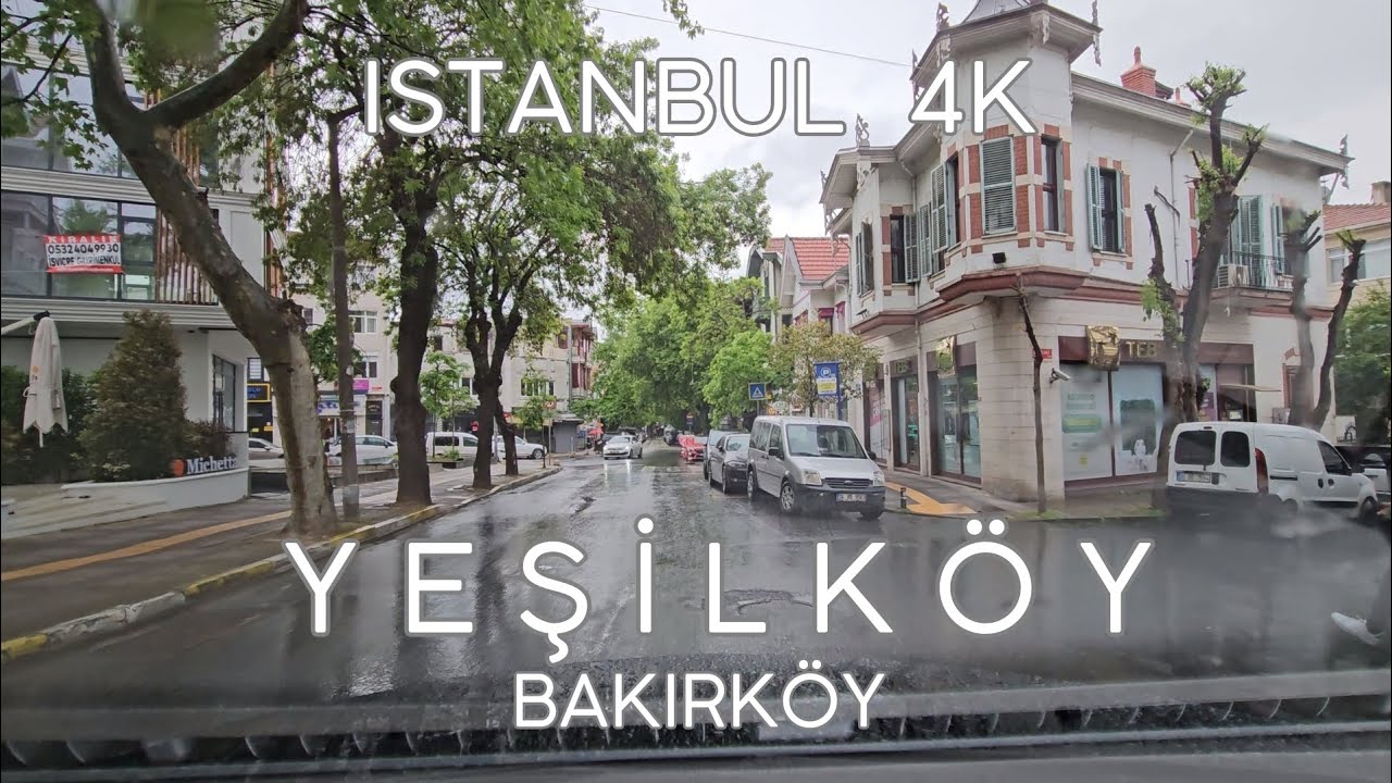 Istanbul 4K Drive in Yeşilköy Neighborhood in Bakırköy District City Sightseeing 4K Drive