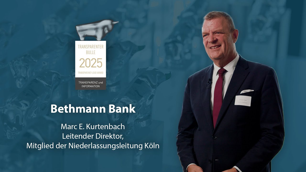 Bethmann Stiftungsfonds mit dem „Transparenten Bullen 2025“ ausgezeichnet
