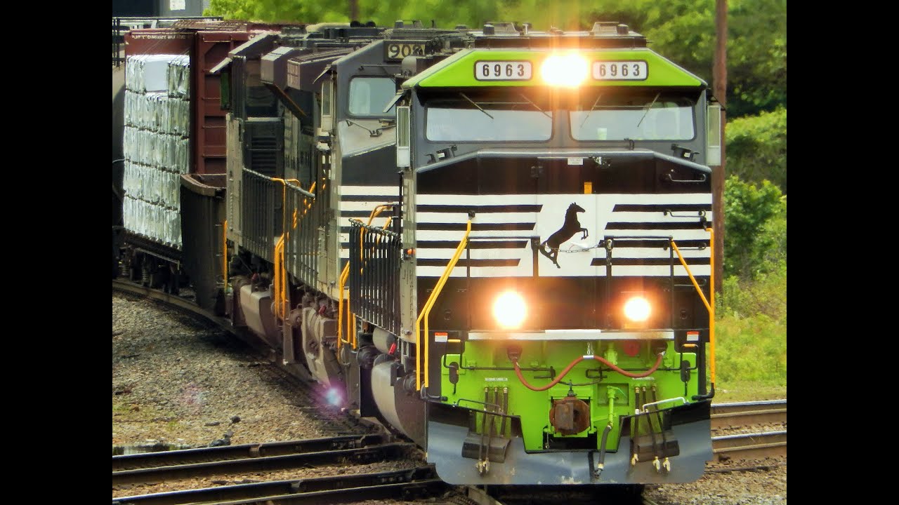 Monster NS 348 in it's entirety with NS GoRail SD60E 6963 leading 5/19/14