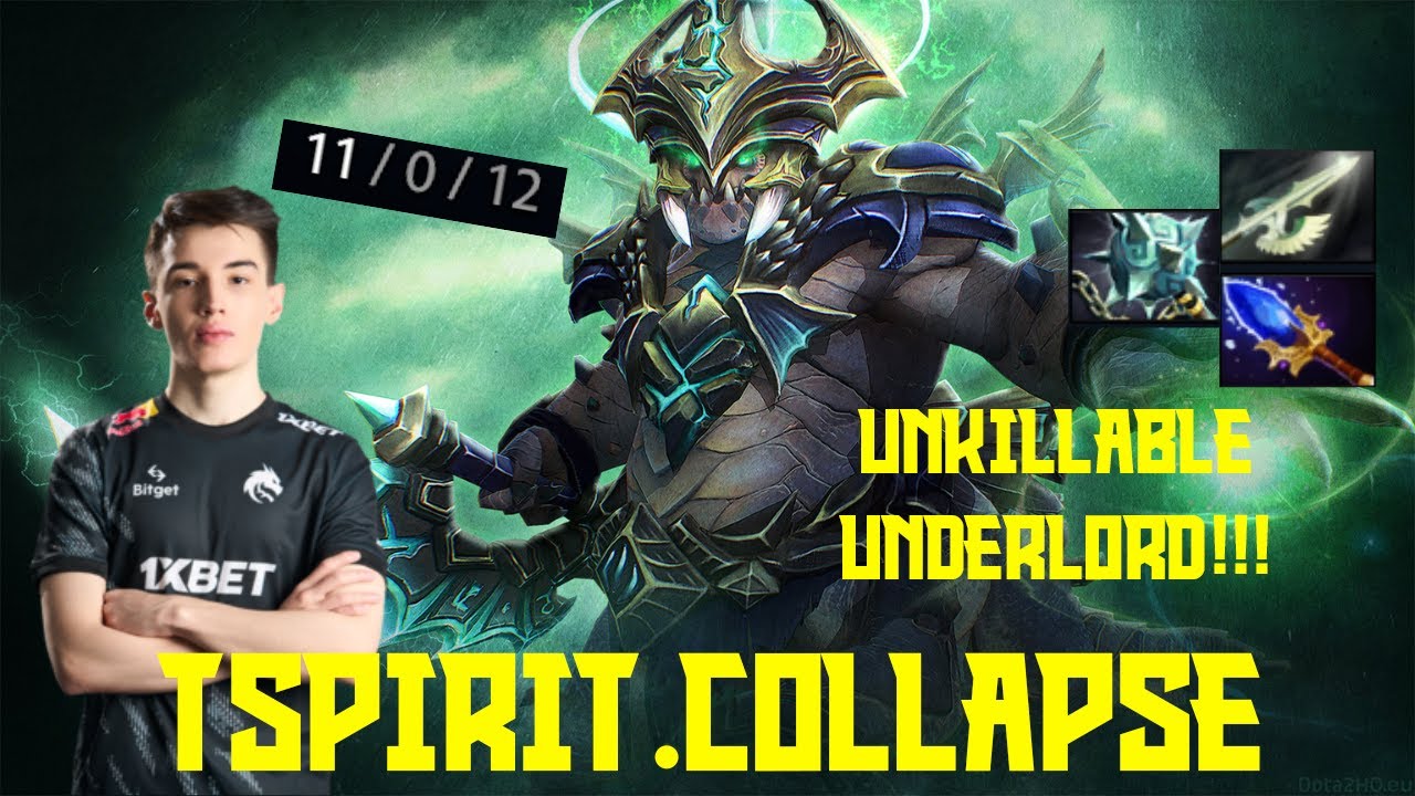 Dota 2 Pro Full Gameplay - TSpirit.Collapse&rsquo;s Underlord is an Unstoppable Tank! 7.38