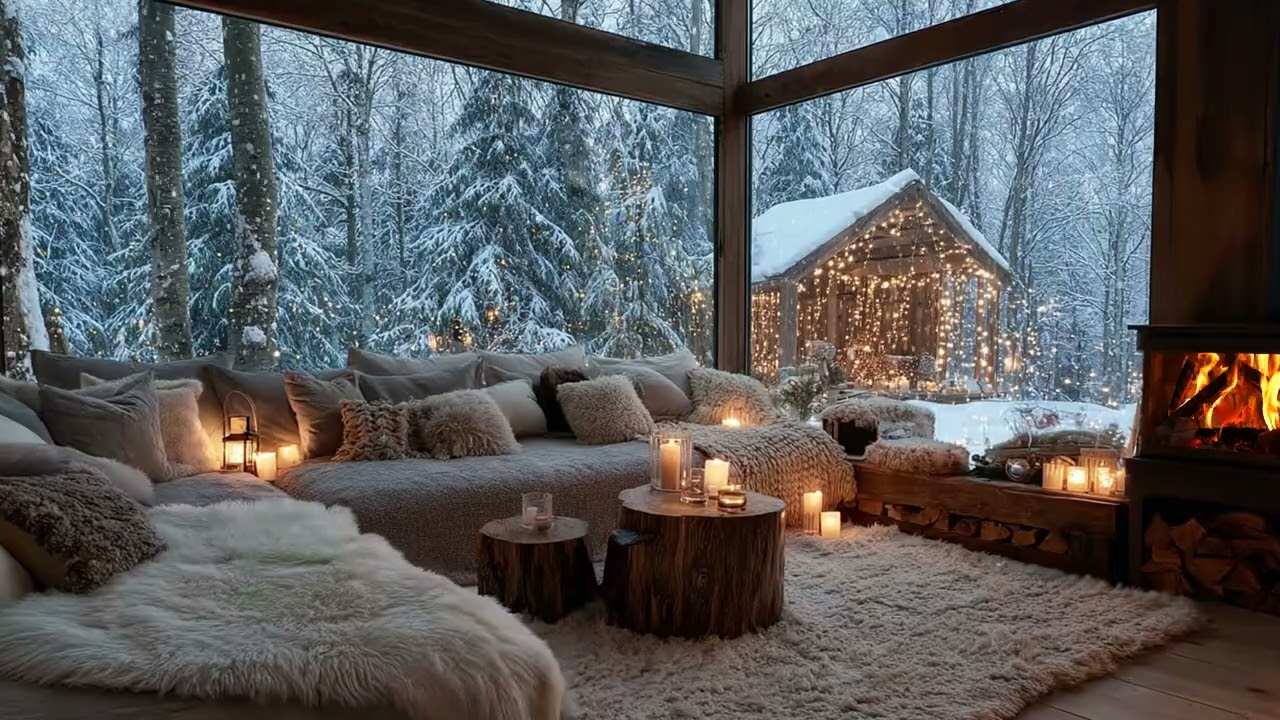 Snowy Candle Piano Soundscape ❄️ Warm Lounge Atmosphere for Emotional Calm and Mental Recovery