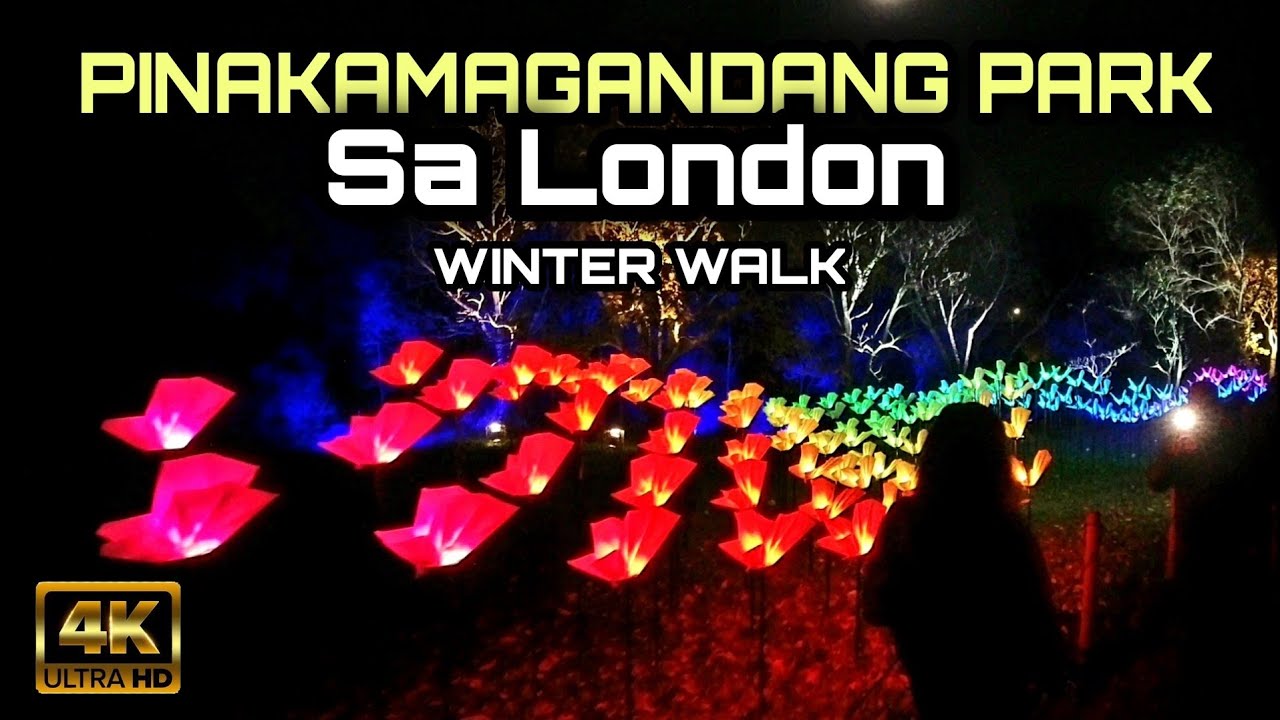 Tourist Spot in Winter - The Most Beautiful Park in London | Kew Gardens At Night | England [4K]