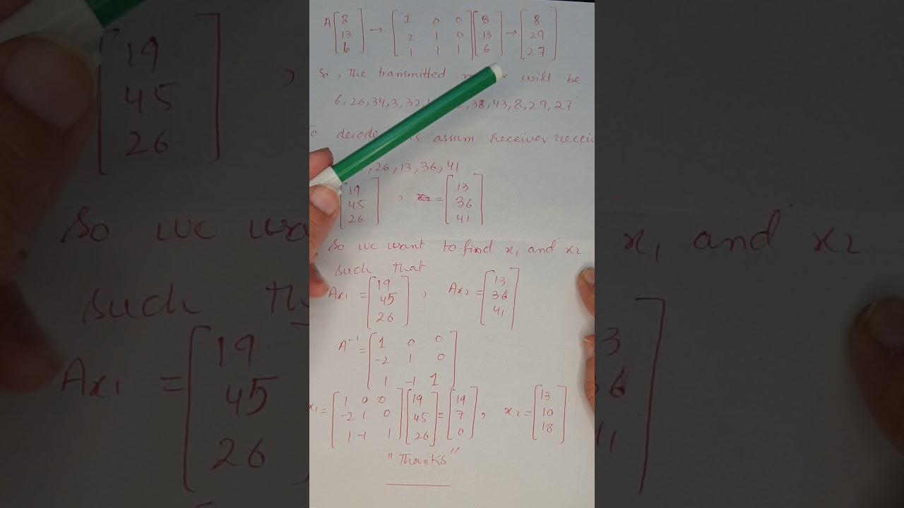 Application of Linear Algebra in Cryptography #linearalgebra #cryptography #application #eevibes