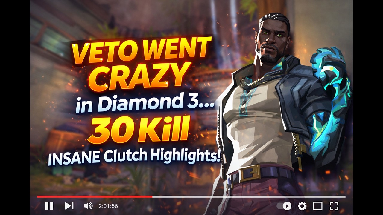 VETO WENT CRAZY in Diamond 3… 30 Kill INSANE Clutch Highlights!
