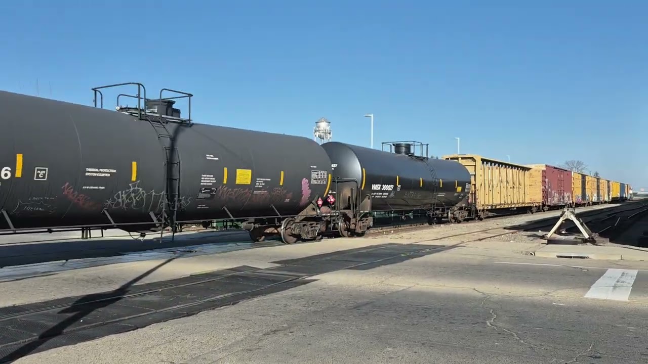 SJVR 3002 passing 7th st Wig Wag Crossing Sanger California
