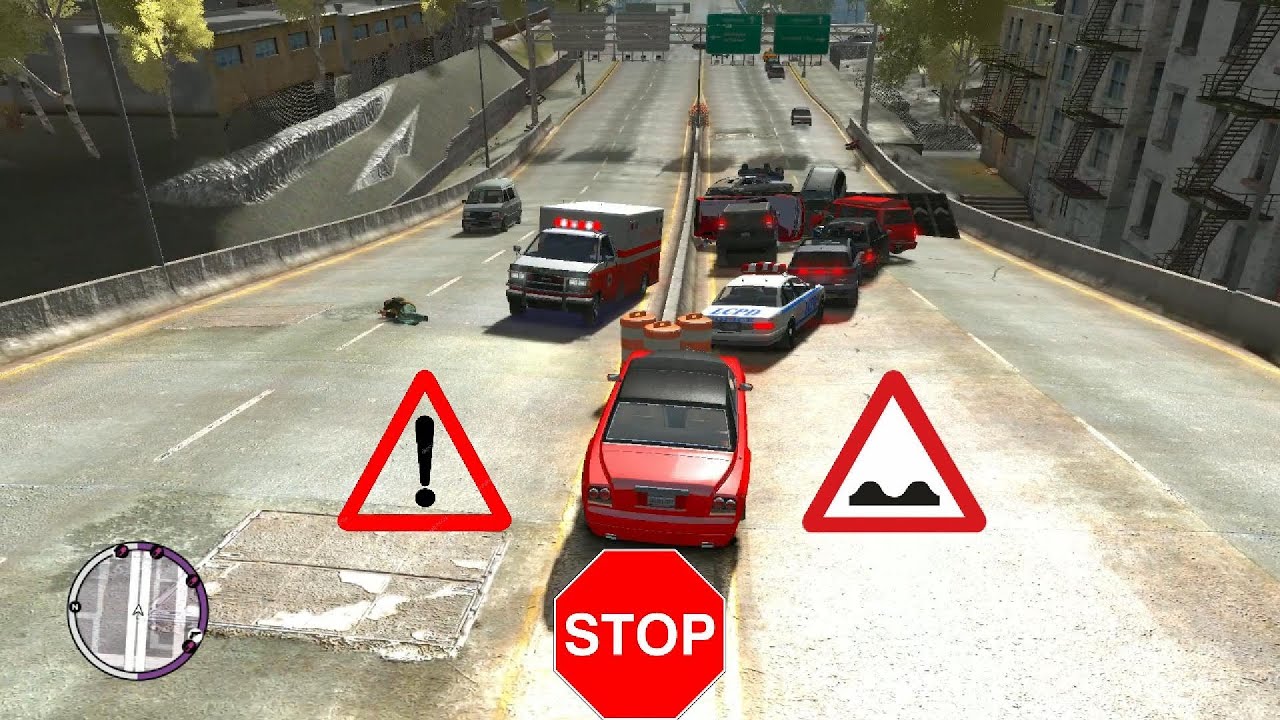 Grand Theft Auto Episodes from Liberty City What happens if you add ramp to traffic? Test 2