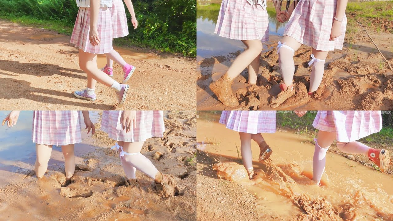 High-top and low canvas shoes wet and muddy(Double)(175)(Full video 43m 30s)