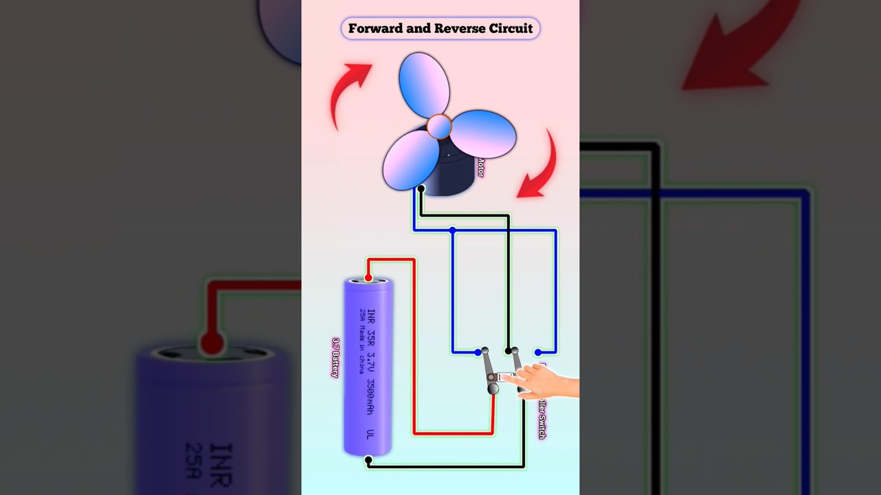 Simple Forward & Reverse DC Motor Circuit Diagram | DIY Electronics Project 🔄⚡