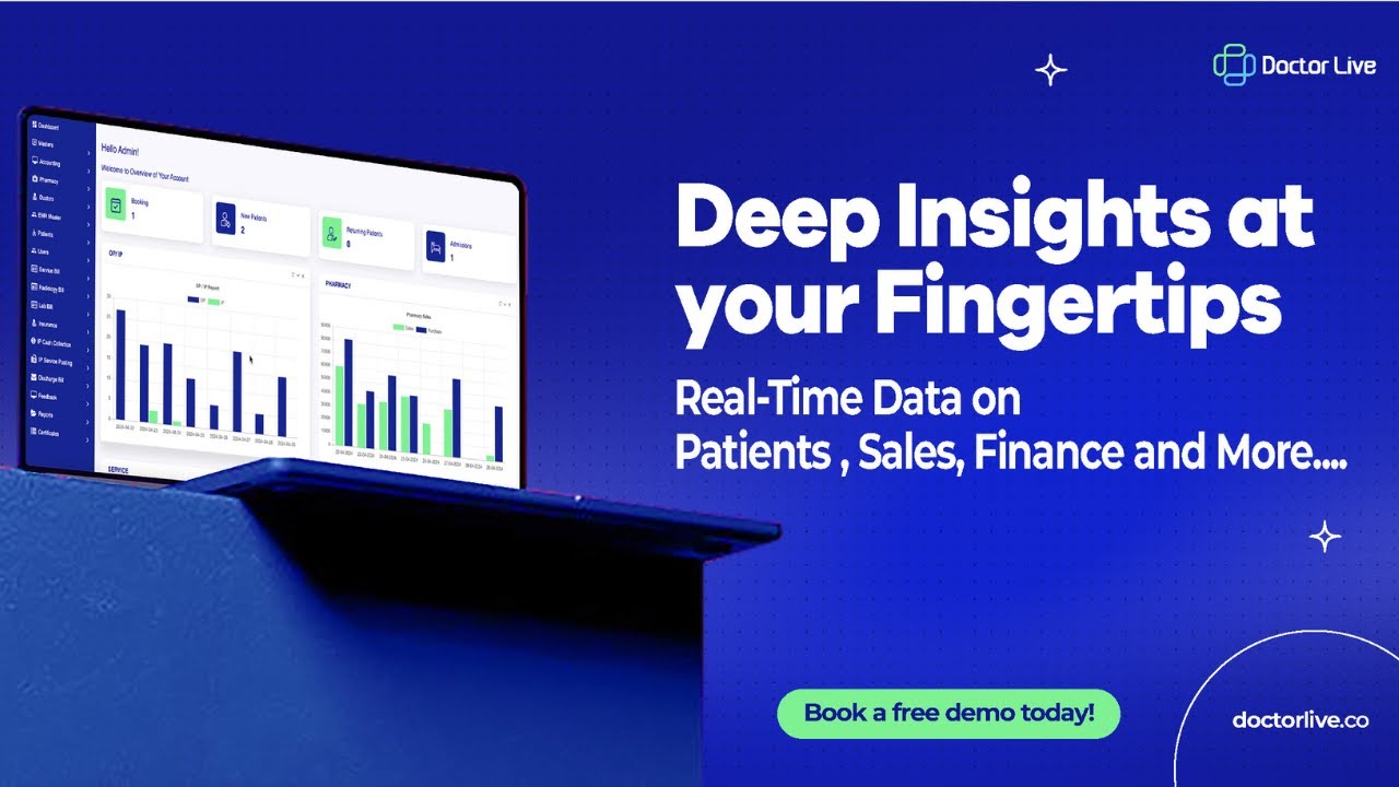 DoctorLive  Hospital Management System  Admin Panel Dashboard | HMS Software Free Demo