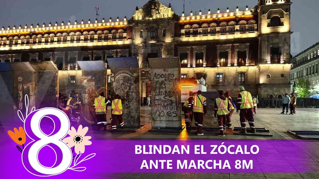 Resguardan Palacio Nacional previo a marcha del 8M en la Ciudad de México
