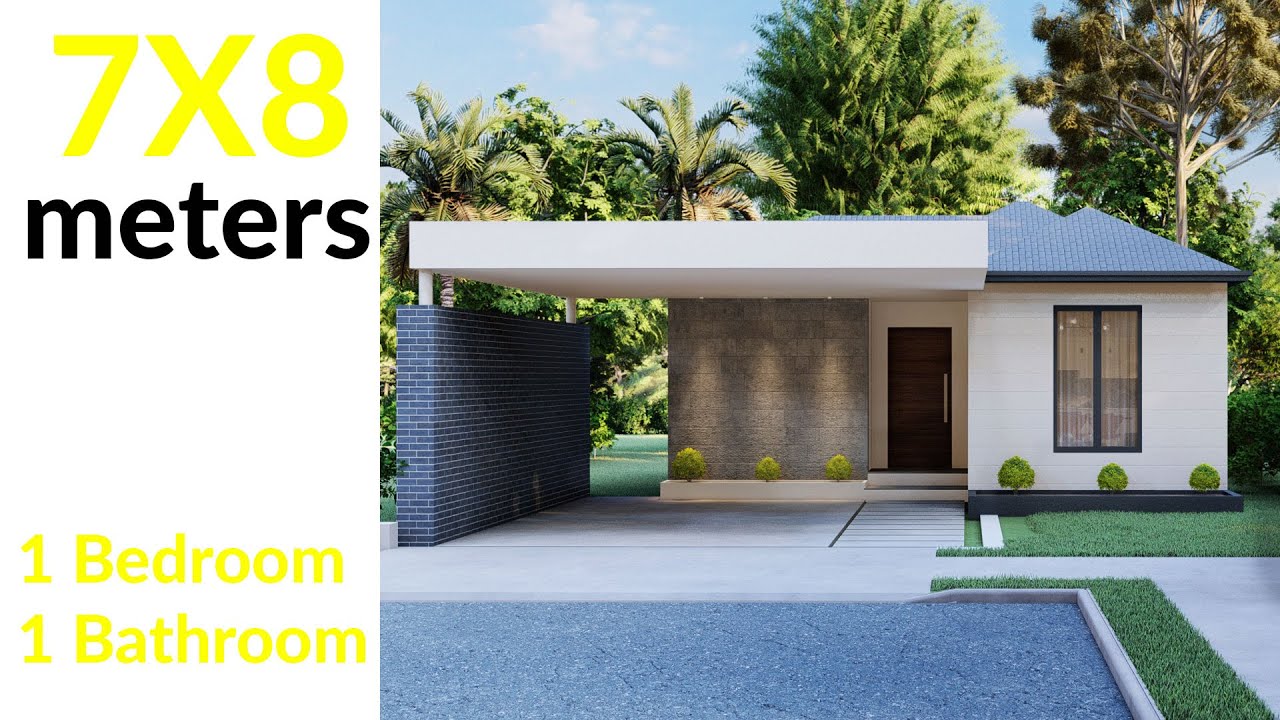 7x8 Meters Small 1 Story House Design #1