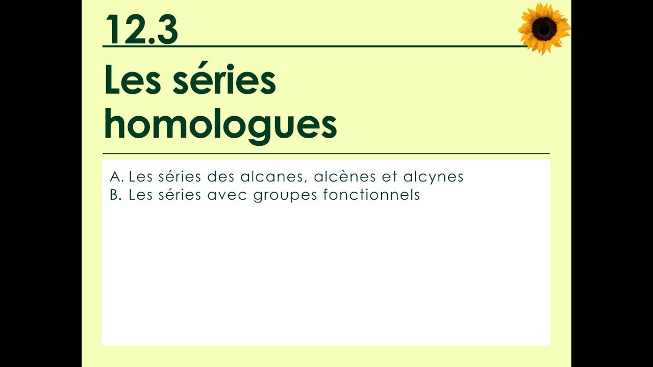 12.3 - Les s&eacute;ries homologues