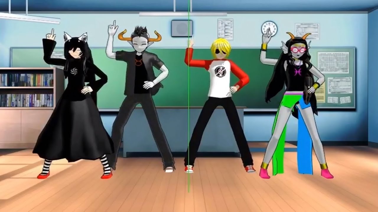 [Homestuck Tavros, Jade, Feferi and Dave MMD Cirnos perfect math class - Credits in description]