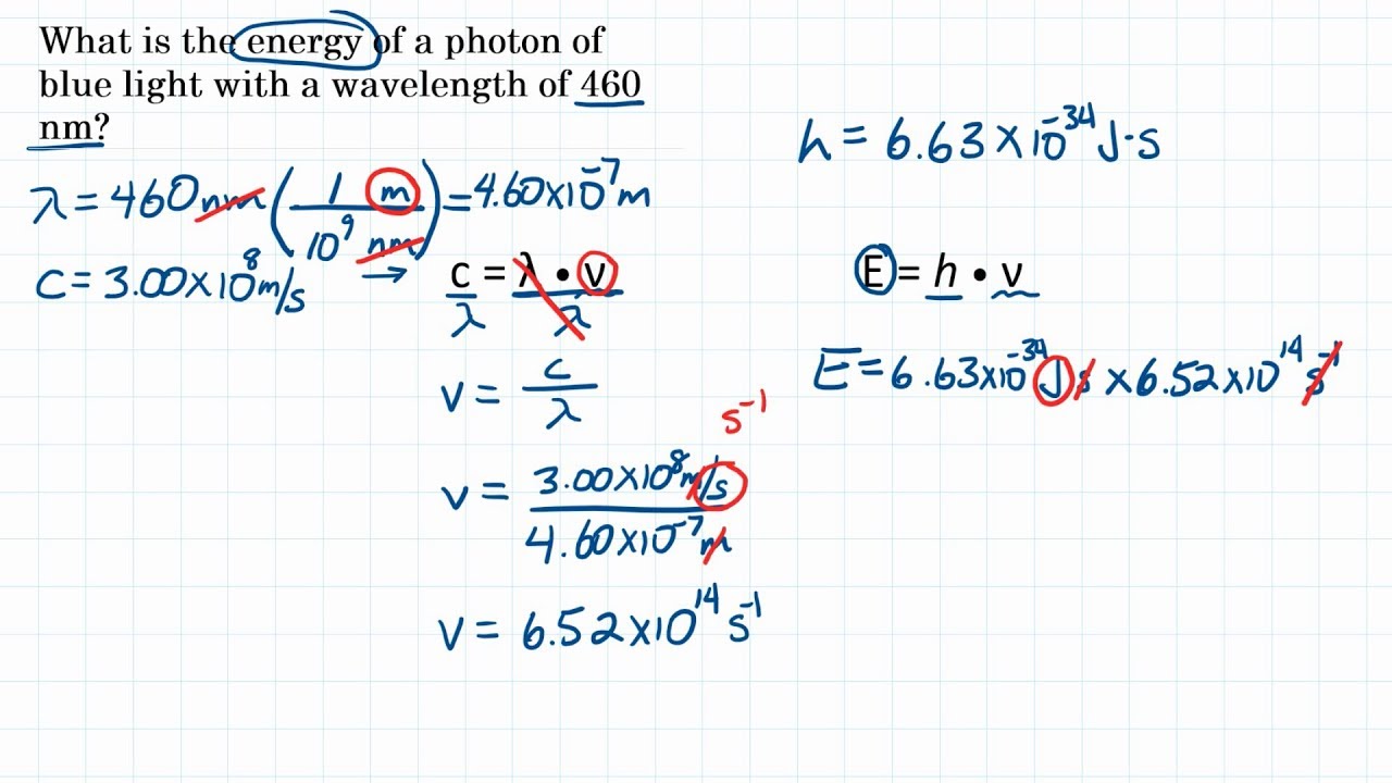 What is 460 nm in Joules? - Wavelength to Energy Practice
