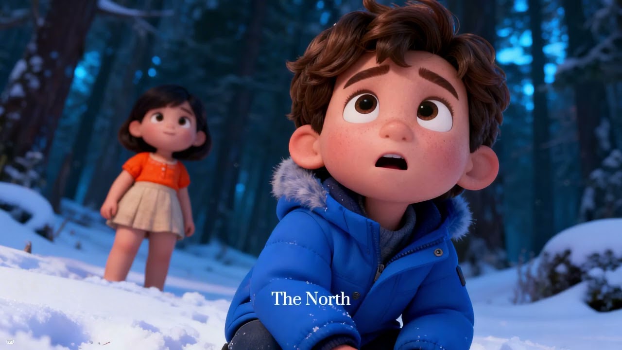 Two Kids Discover a Secret Under the Frozen Lake… 🌌🍁 (Magical Northern Lights Story) #kidsstory