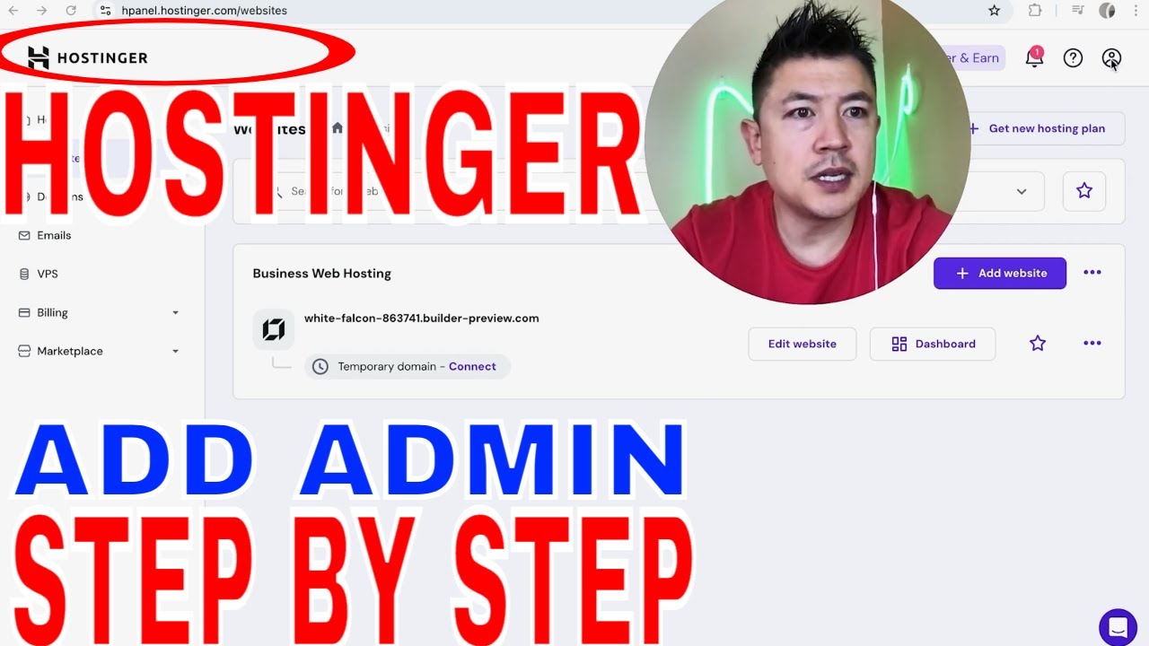✅  How To Add Admin User To Hostinger Website Builder 🔴
