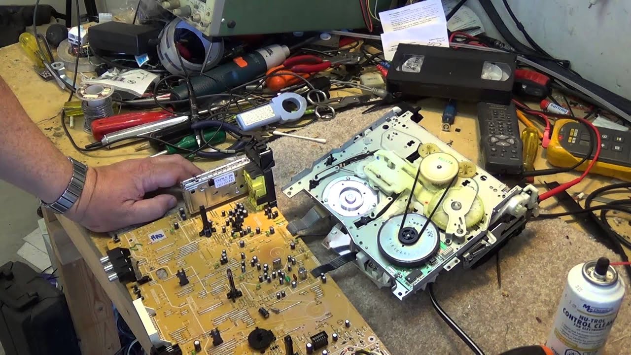 Panasonic VHS Z chassis mode switch cleaning and tape path alignment