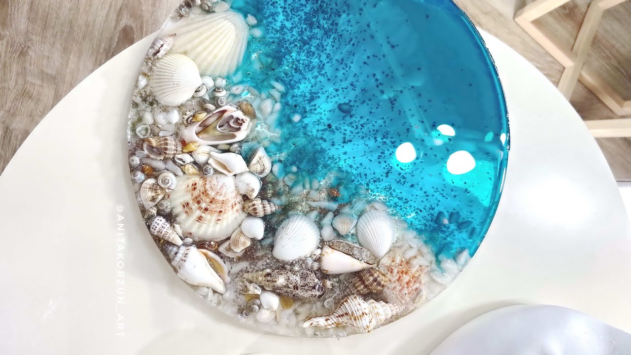 МК Море с ракушками из эпоксидной смолы от Аниты Корзун / Resinart sea with shells free course