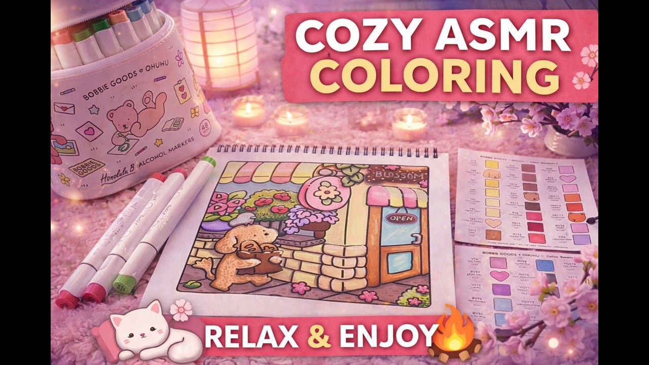 👉 Cozy Coloring ASMR ✨ No Talking, Just Marker Sounds (Ohuhu)