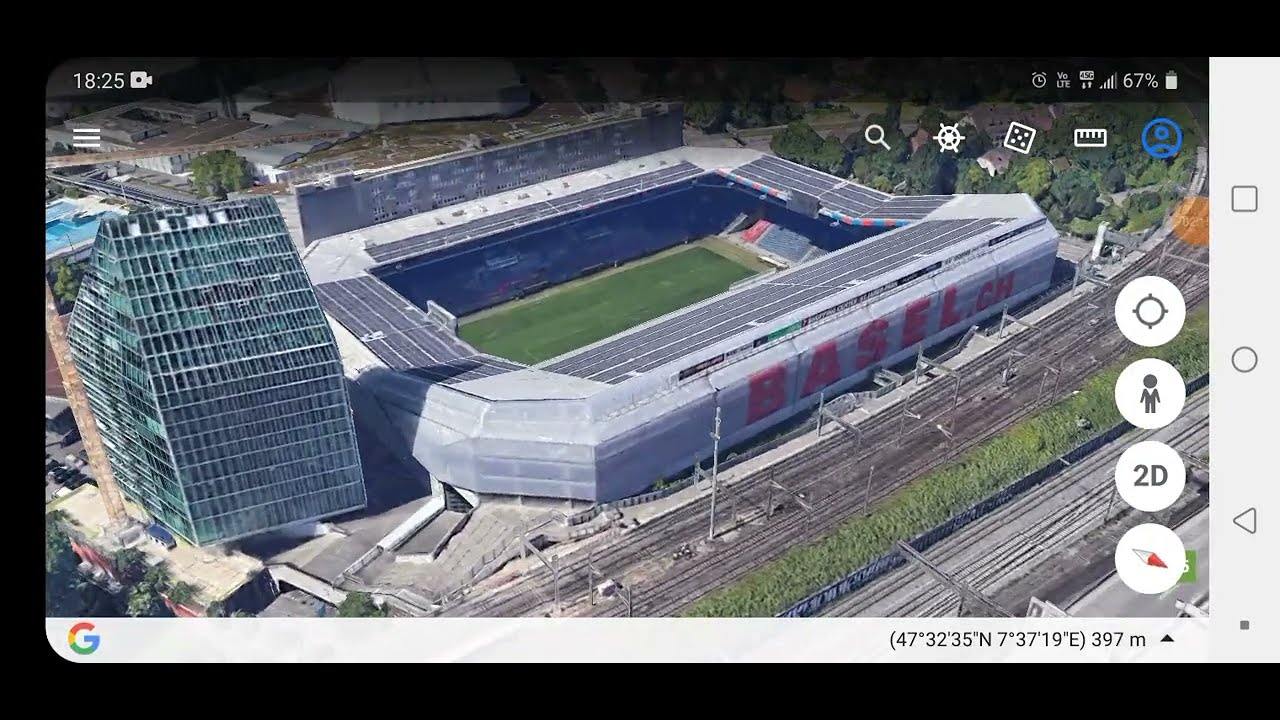 Basel FC Stadium / St. Jakob Park stadium / Switzerland / Google Earth 3D maps