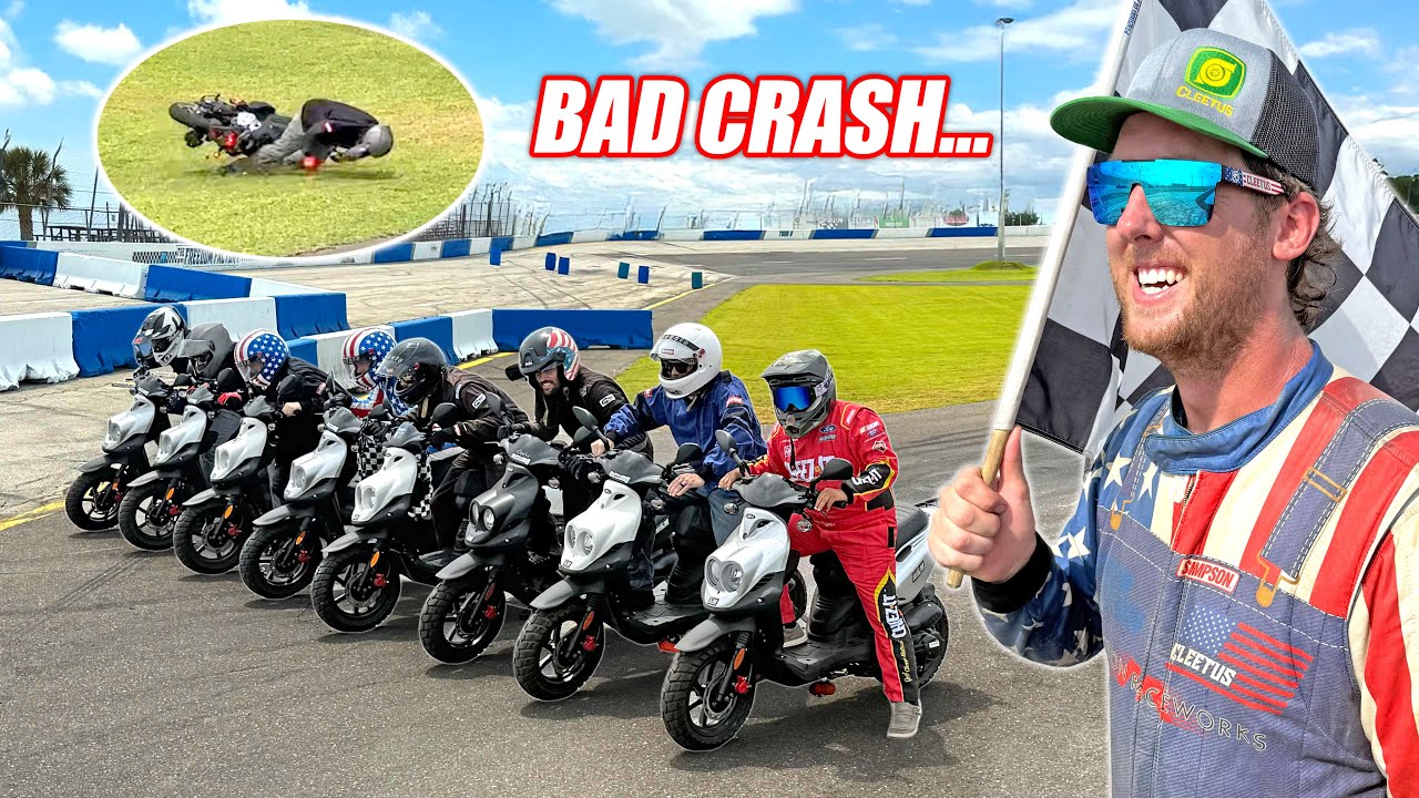 100 Lap Scooter Race Was a BAD IDEA... Man Down