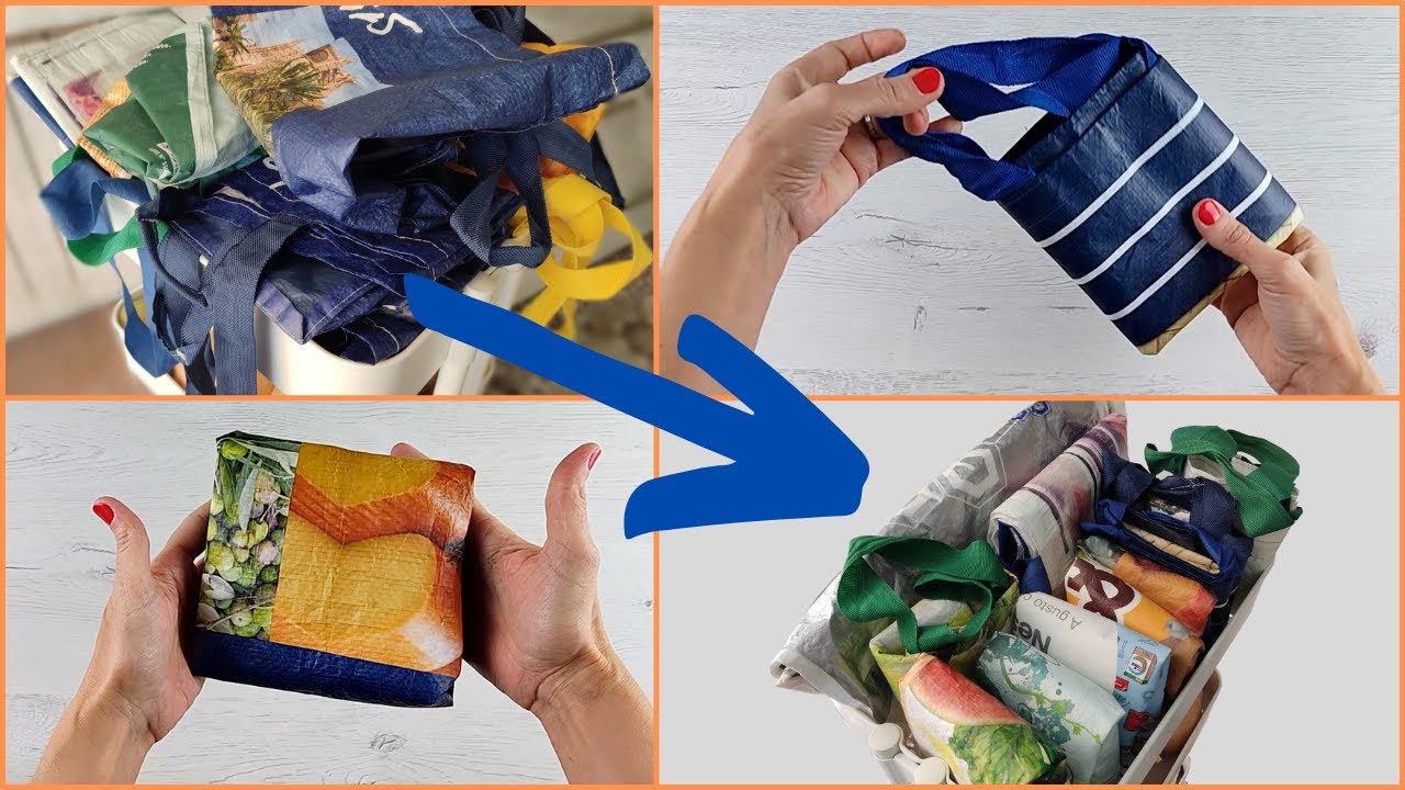 2️⃣  FORMAS de DOBLAR BOLSAS DE COMPRA ‼️