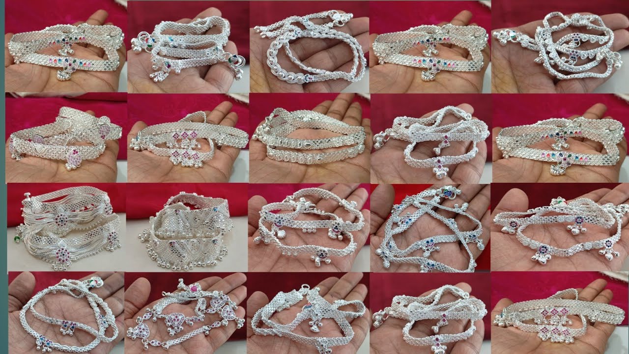 चांदी के भाव कम होने के बाद पायल की वजन कीमत जाने \latest silver Anklets designs with weight & price