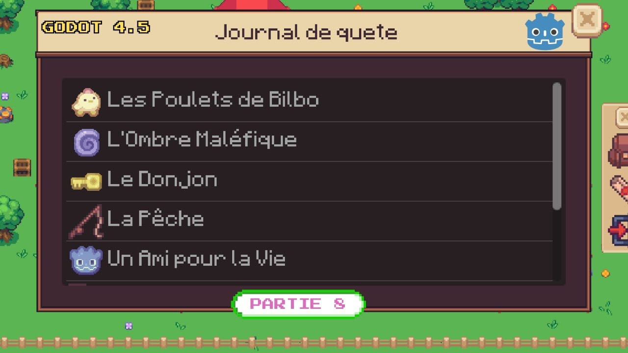 Creer ton premier jeu RPG 2D avec GODOT 4 : Journal De Quete Part 8