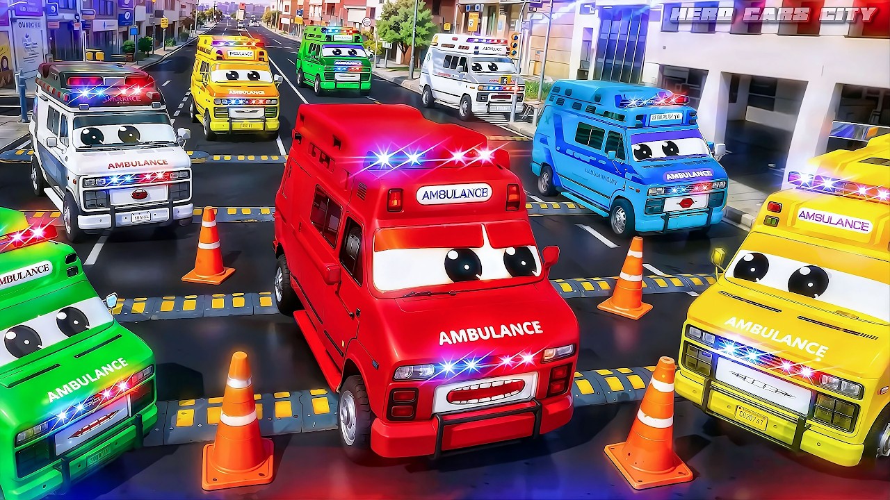 EMERGENCY! 🚑 Ambulances Face a Blocked Road Challenge | Police Cars in Action!