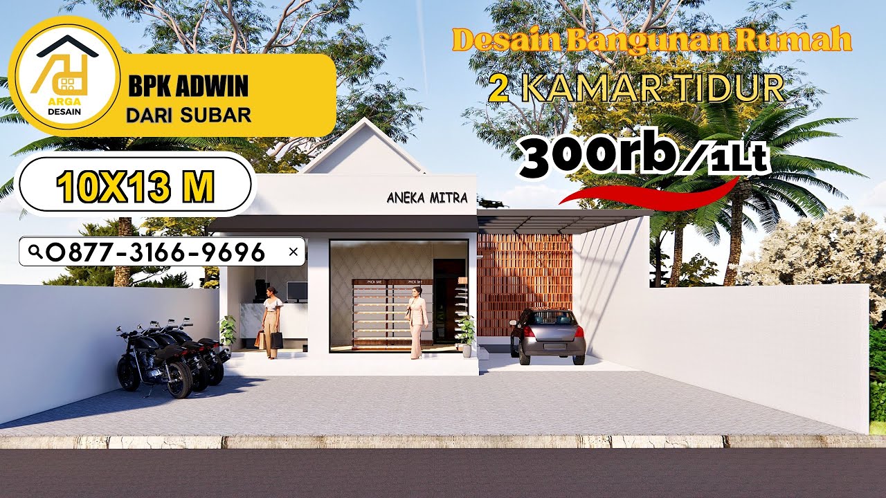 Desain Rumah  Ukuran 10X13 M  [1 LANTAI] dari BPK ADWIN, Jasa Desain Rumah SUBANG