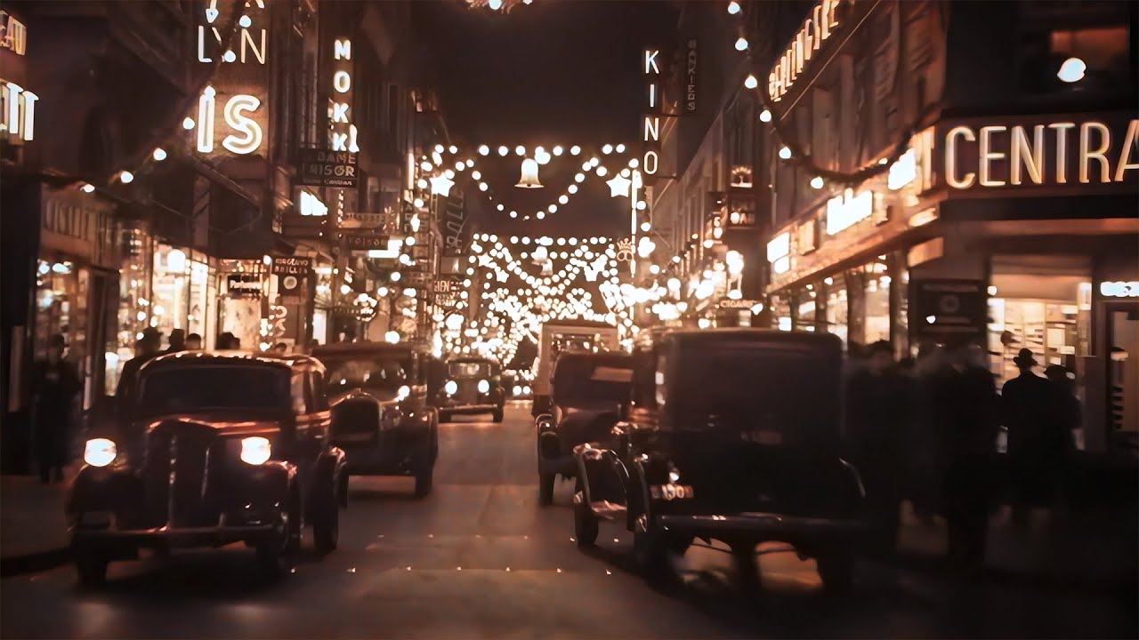 Christmas in Copenhagen 1930s - [COLORIZED] - Restored footage in 4K - 60fps