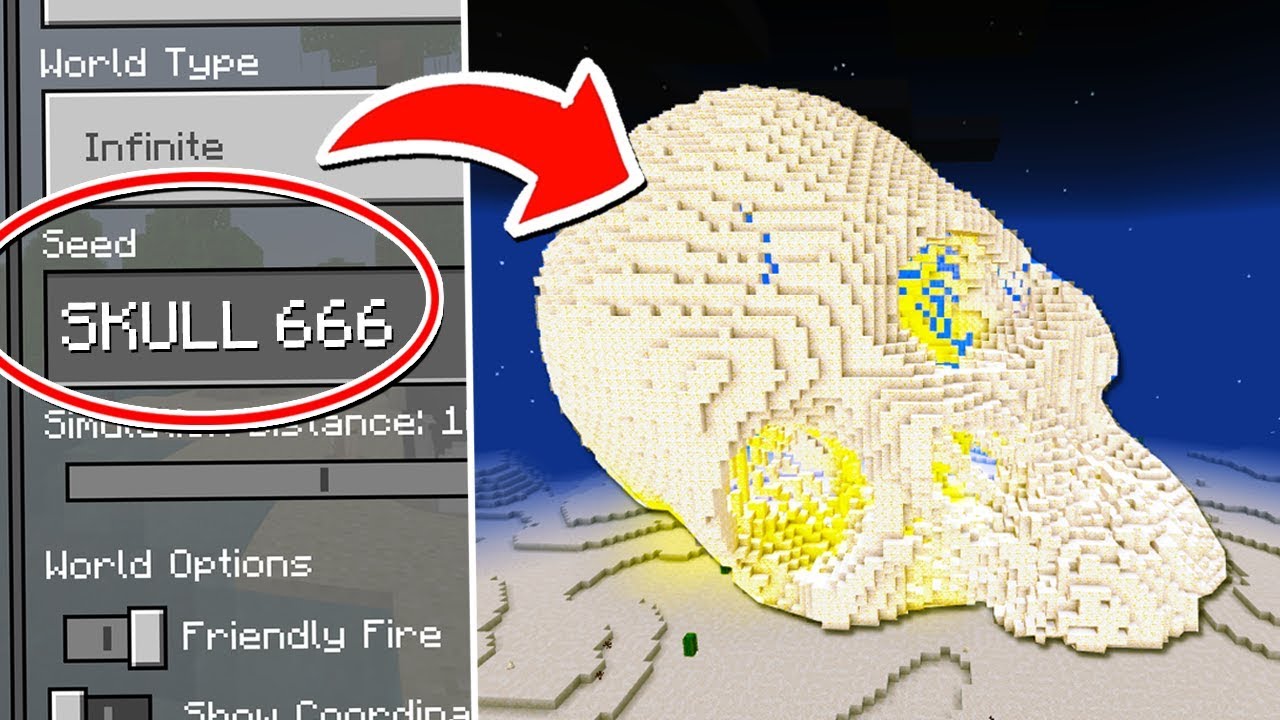 Look What I Found on This SEED in Minecraft Pocket Edition (Skull Seed)