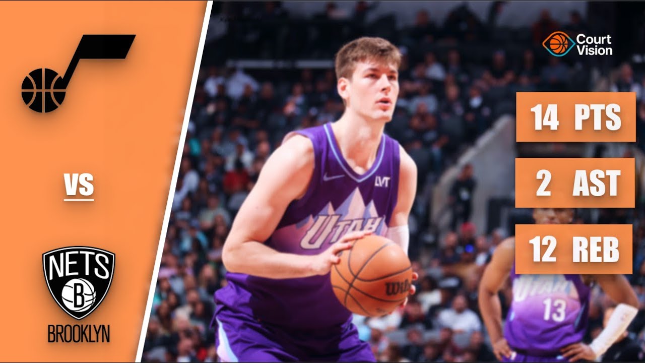 Kyle Filipowski - 14 Points, 12 Rebounds, 2 Assists vs Nets - 2025-26 Regular Season