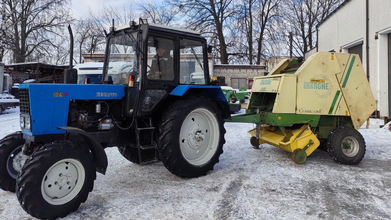 Пресс подборщик Krone KR160 полное обслуживание, проверка на тракторе