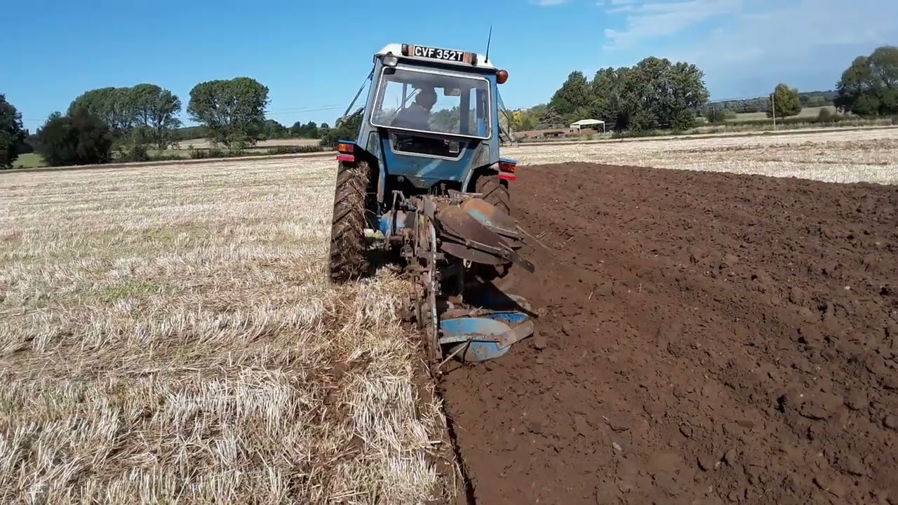old Ford 4600 ploughing  in essex