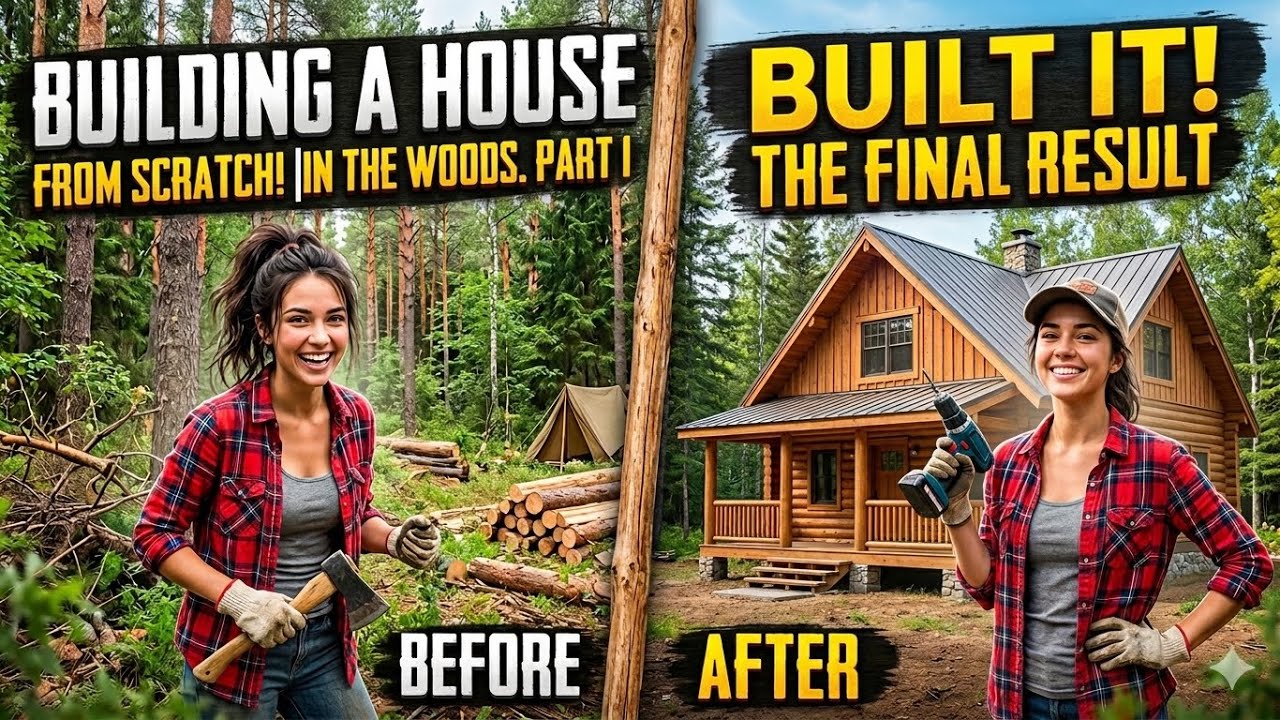 A Woman Builds a Dream Cabin in the Forest | Before & After