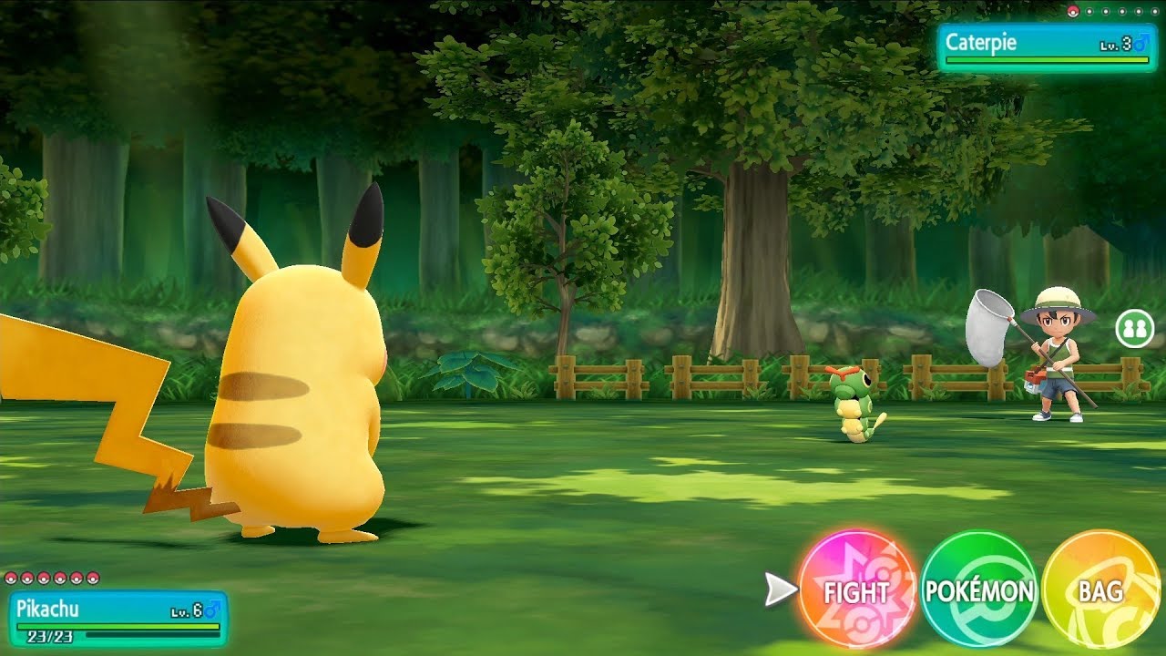 Pokemon Lets Go Pikachu & Eevee - Catching Pokemon, Trainer Battles Gameplay (1080p)