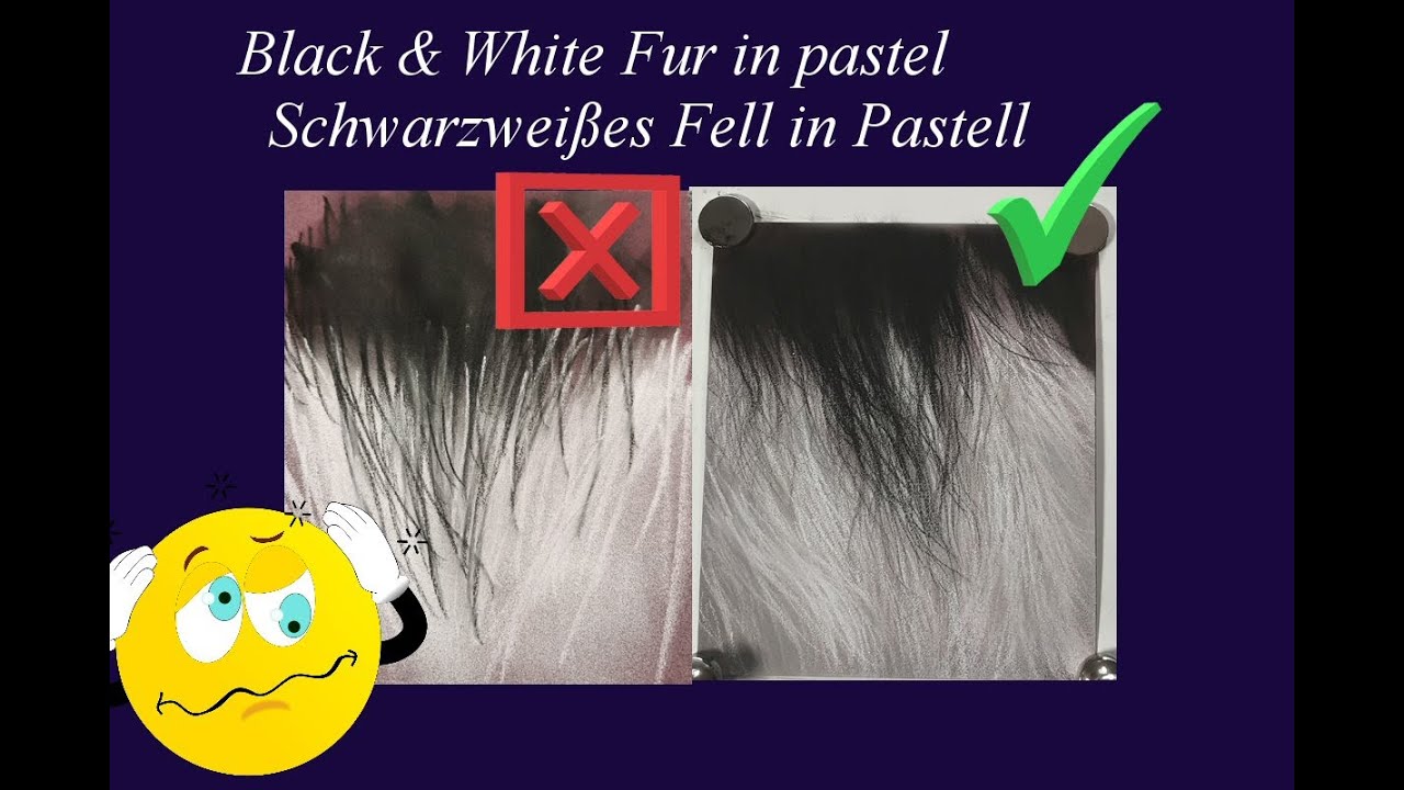 How I can draw BLACK & WHITE Fur? Wie male ich schwarz-weißes Fell?
