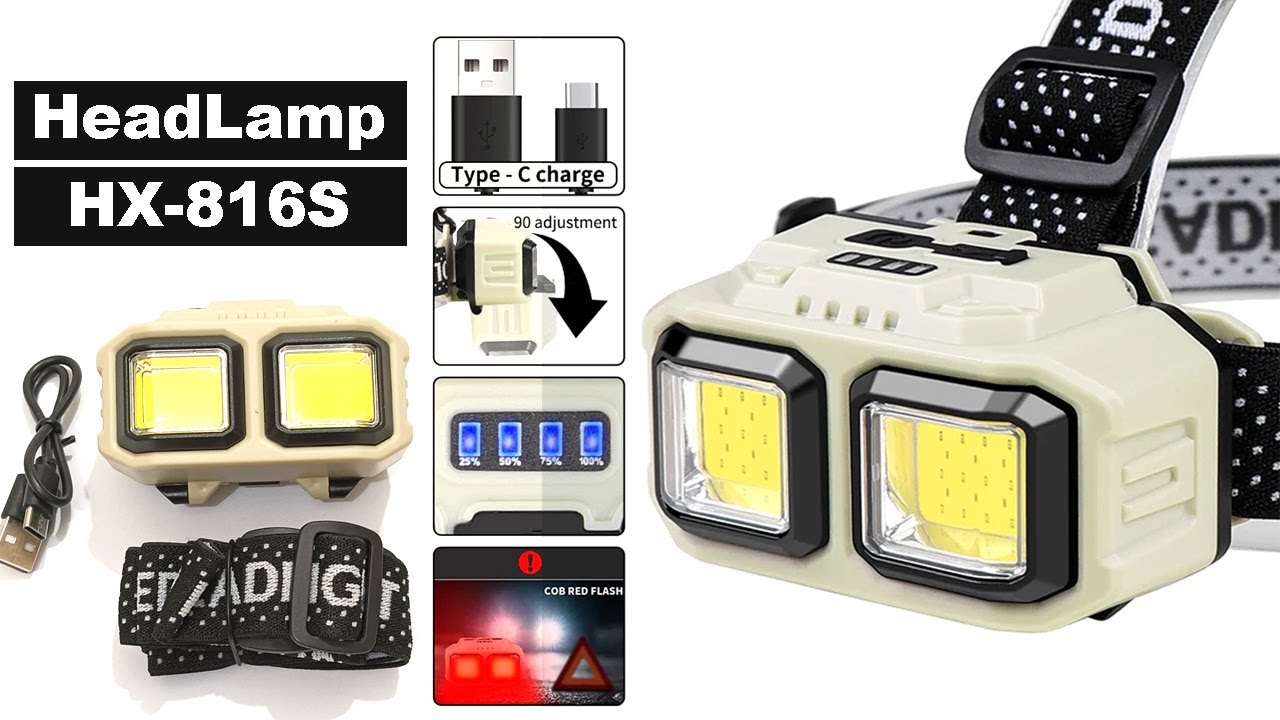 USB Rechargeable Sensor LED Headlight Headlamp HX-816S For Camping Fishing Mining hiking Sports