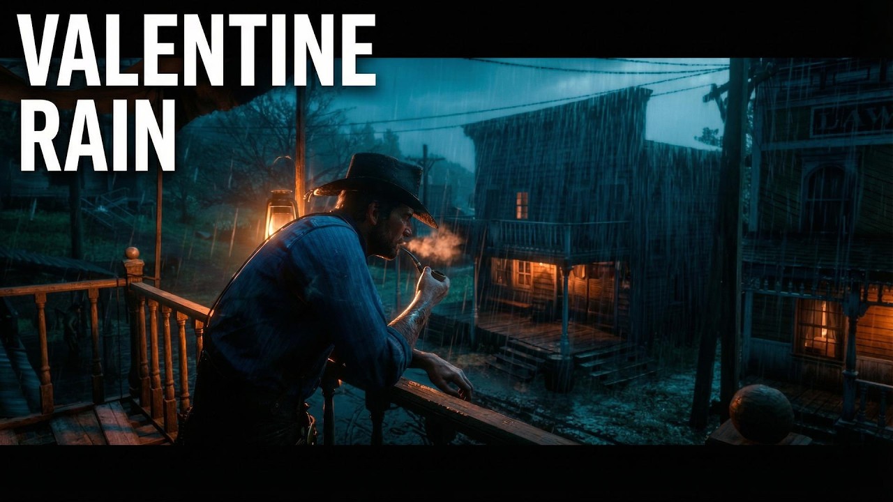 RDR2 Valentine Storm — Whiskey & Smoke, Soft Spaghetti Western (No Conflict) | Gameplay Ambience