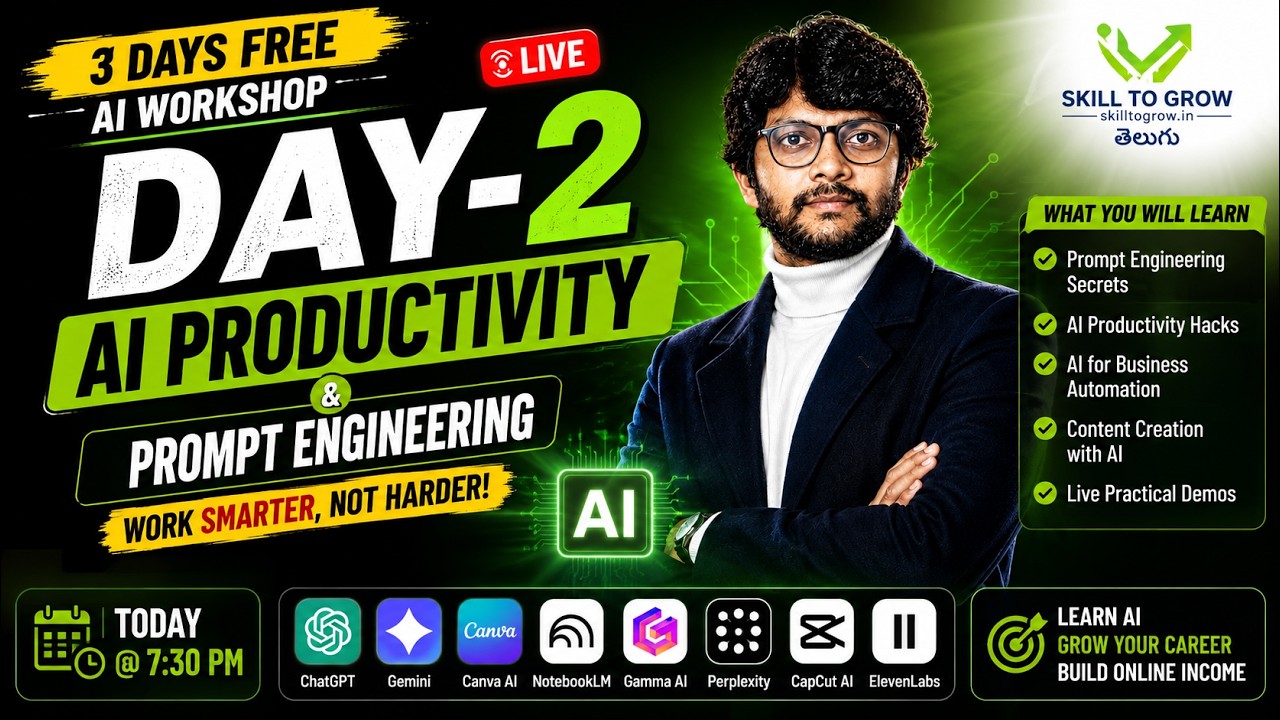 Learn Ai in Telugu Day-2 | Prompt Engineering Secrets in Telugu  Masterclass | Skill To Grow Telugu