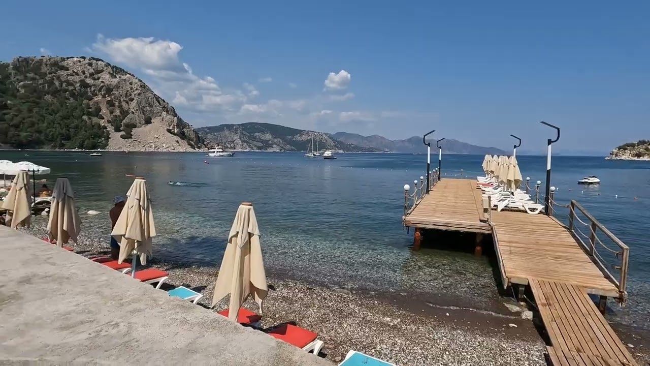 🇹🇷Turunç a walk along the beach Turkyie 06.2023 4K🧿🇹🇷