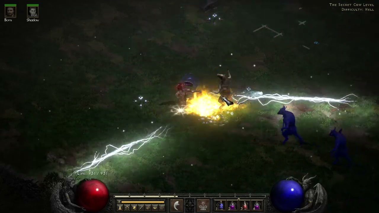 D2R My Budget Proc Kicksin build clearing Hell Cow Level