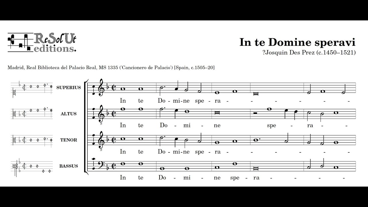 Josquin Desprez - In te domine speravi (Frottole, Libro I, 1504, N. 56) - score