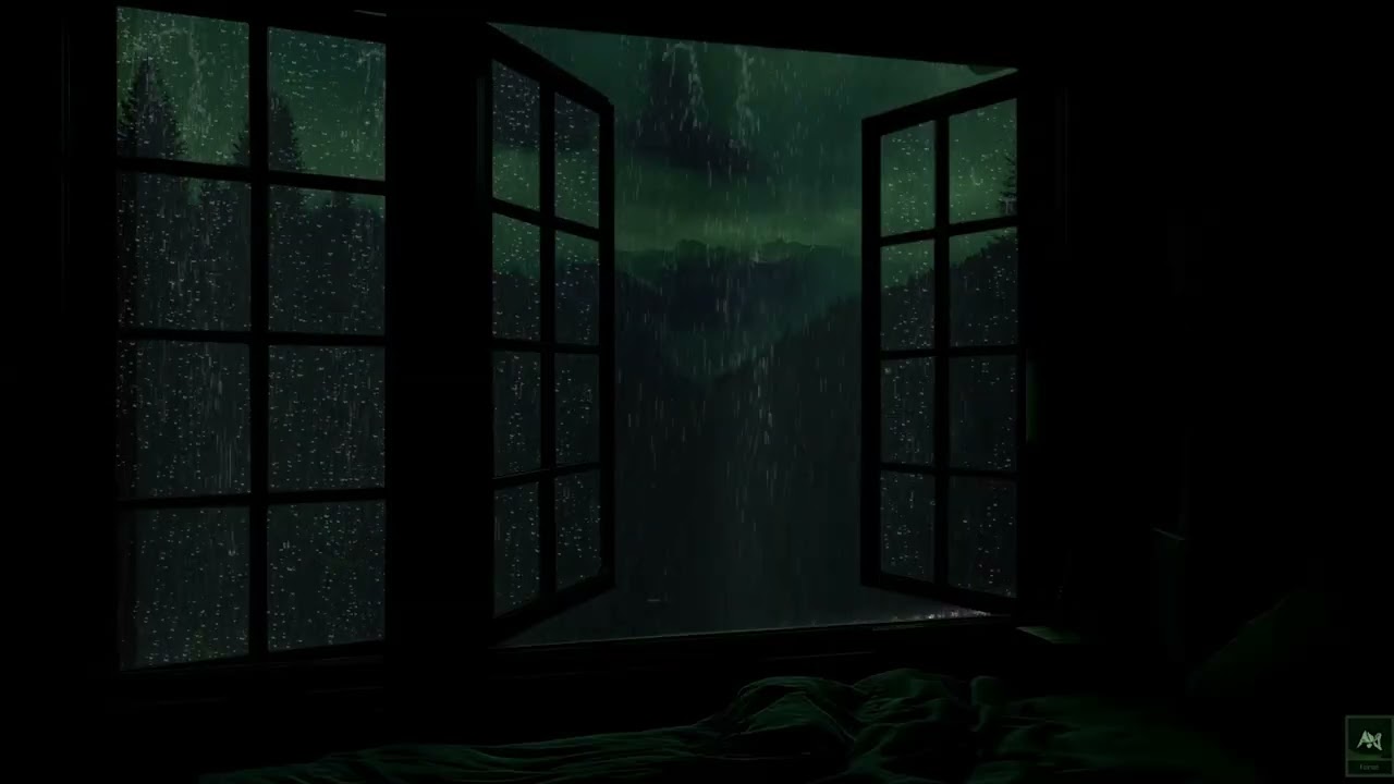 Fall Asleep Fast with Heavy Rain Outside the Window | Cozy Night Ambience for Deep Sleep