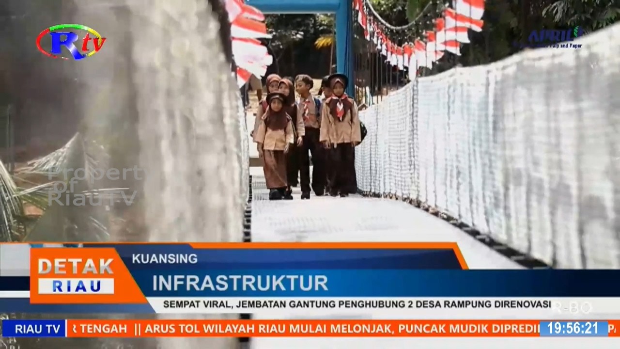 SEMPAT VIRAL, JEMBATAN GANTUNG PENGHUBUNG 2 DESA RAMPUNG DIRENOVASI