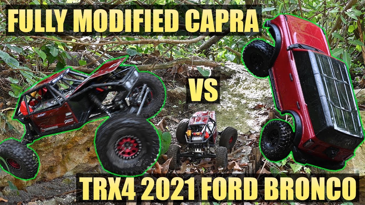 FULLY MODIFIED AXIAL CAPRA VS TRAXXAS TRX4 2021 FORD BRONCO | CRAWL OFF | WHO DID IT BETTER?