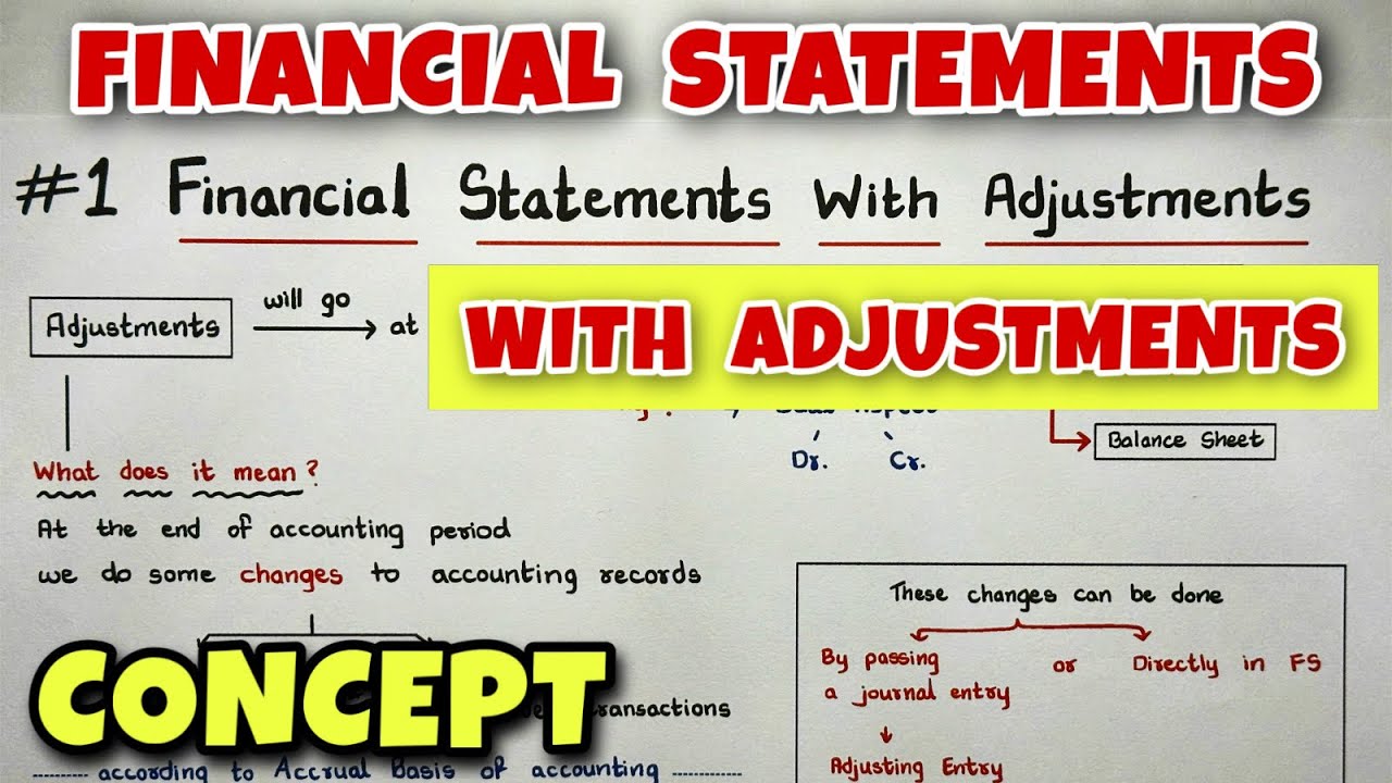 #1 Financial Statements with Adjustments - Concept  - Class 11 - By Saheb Academy
