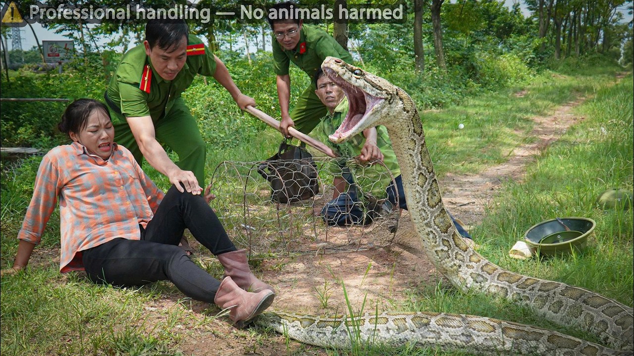 72 Hours of Danger 😱 Trapping a 100kg Giant Python . Hand it over to the authorities for handling