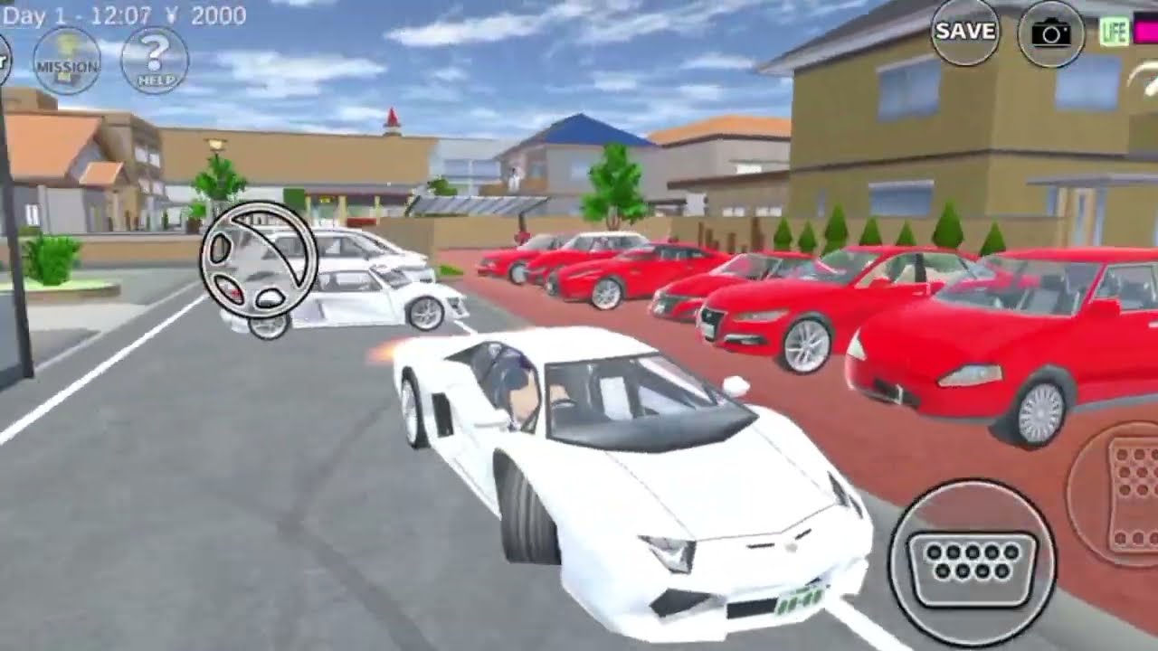 White and Red car collection at Boy Home 🏡😱 || Sakura School Simulator gameplay || Malik Asif Gamer 